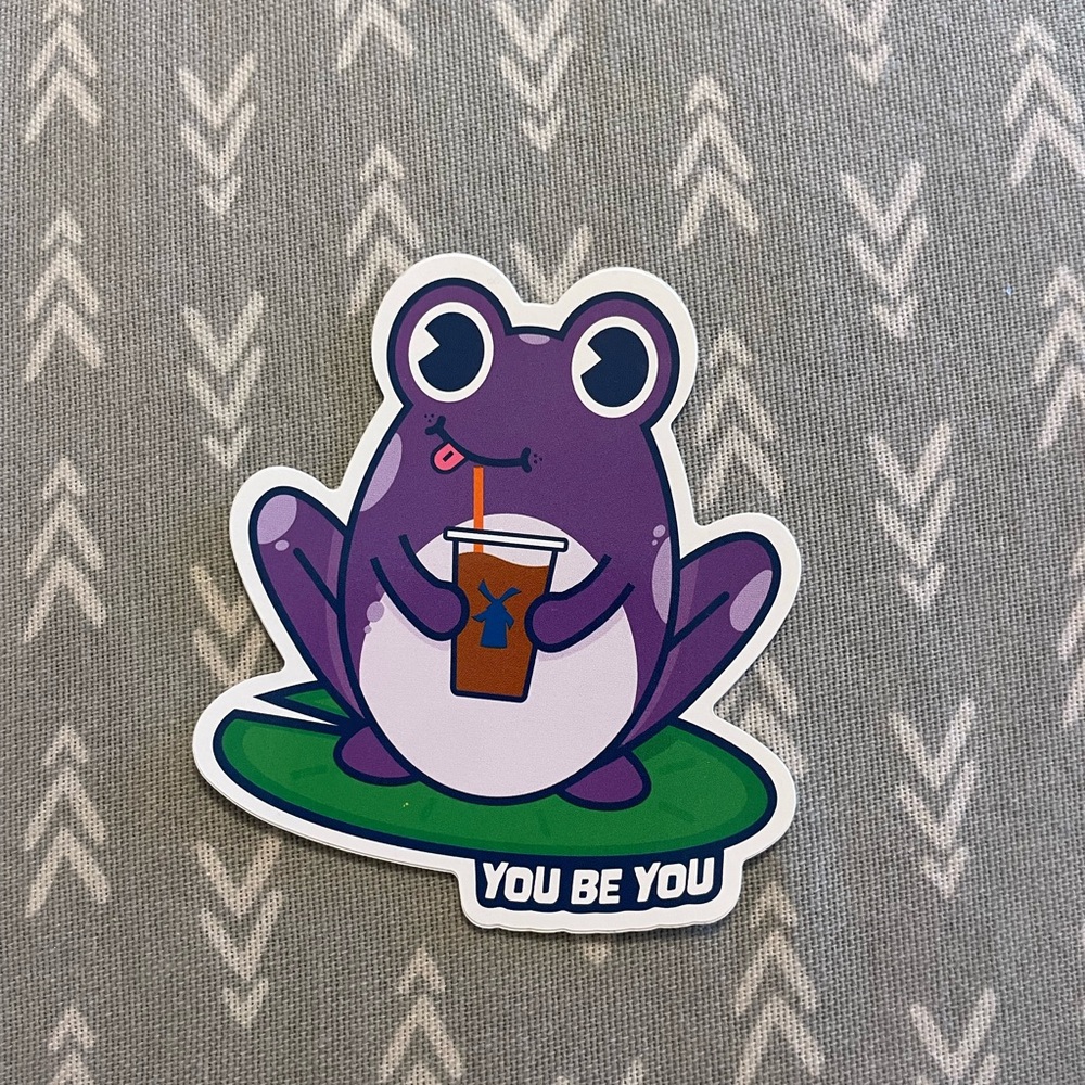 Dutch Bros Purple Frog Sticker